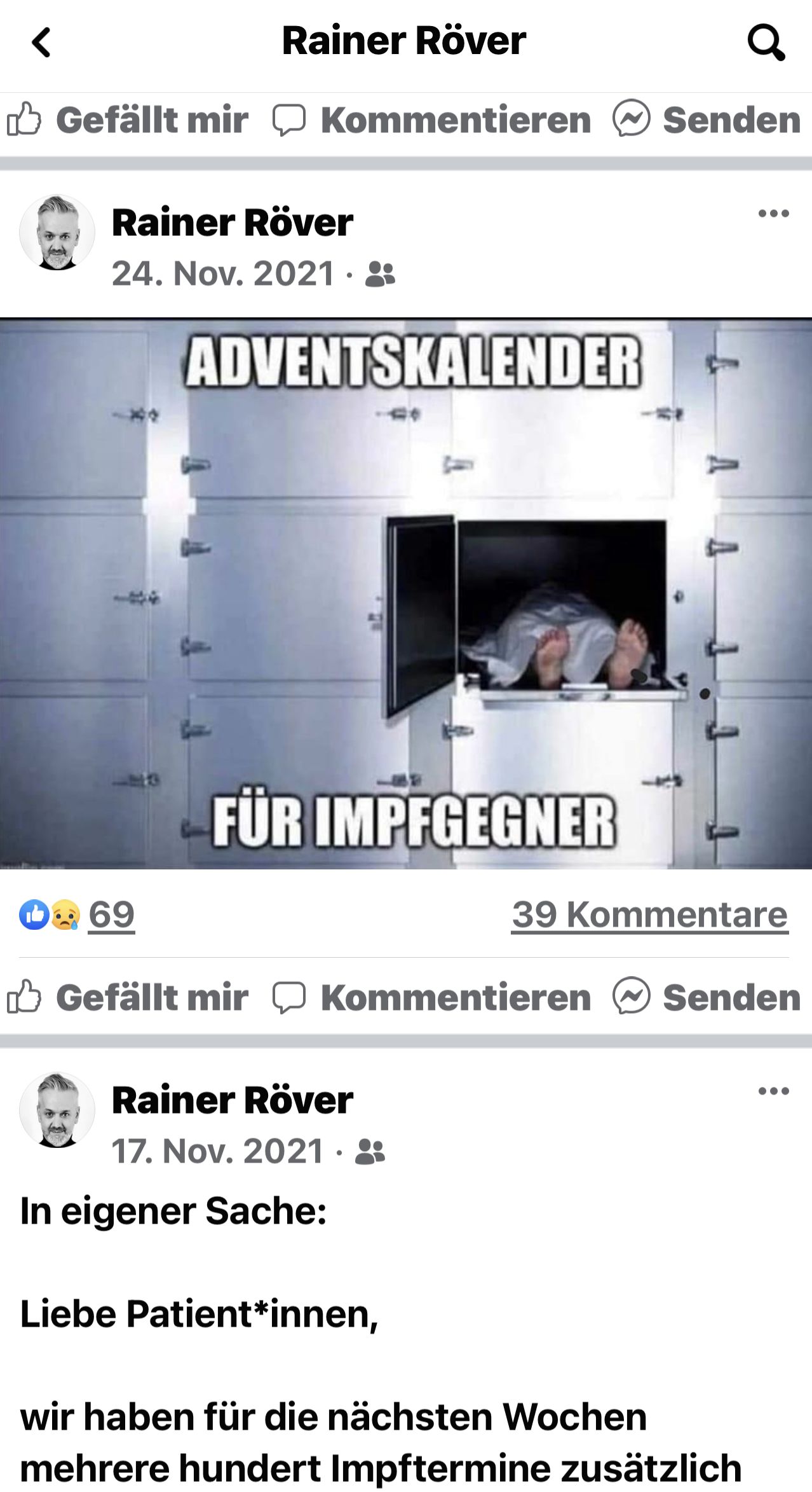 Bild: Facebook-Account Dr. Rainer Röver