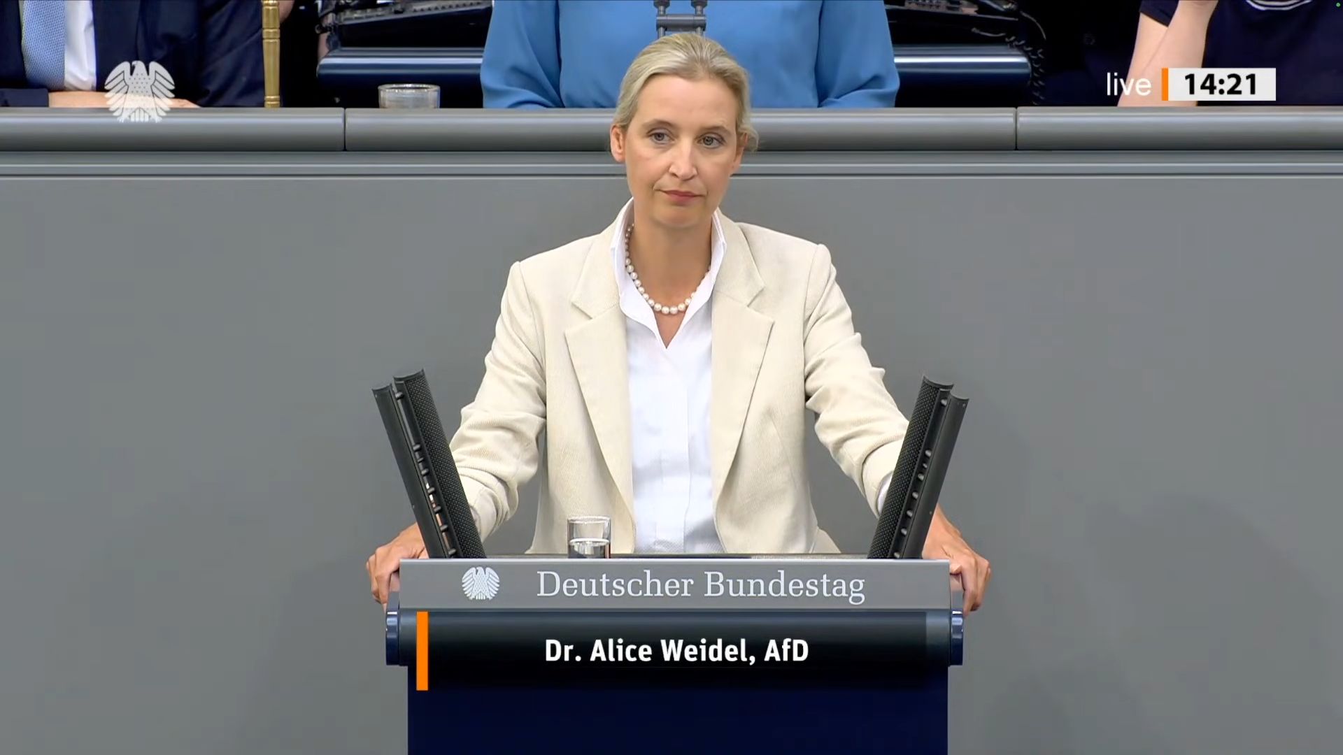 “Sie sind ein Kanzler der Linken.” Alice Weidel, AfD.